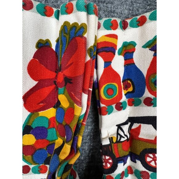 Vintage Handmade Scandinavian Folk Art Curtains 2 Pleated Panels 26"x33" Retro - Picture 4 of 10